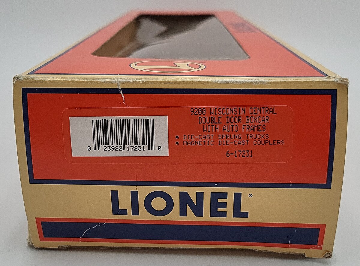 Lionel 6-17231 O Gauge Wisconsin Central Double Door Boxcar #9200 EX/Box