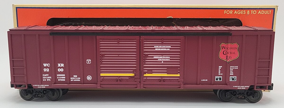 Lionel 6-17231 O Gauge Wisconsin Central Double Door Boxcar #9200 EX/Box