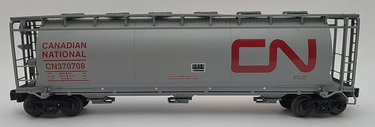 Lionel 6-19345 O Gauge Canadian National 3-Bay Cylindrical Hopper #370708 EX/Box