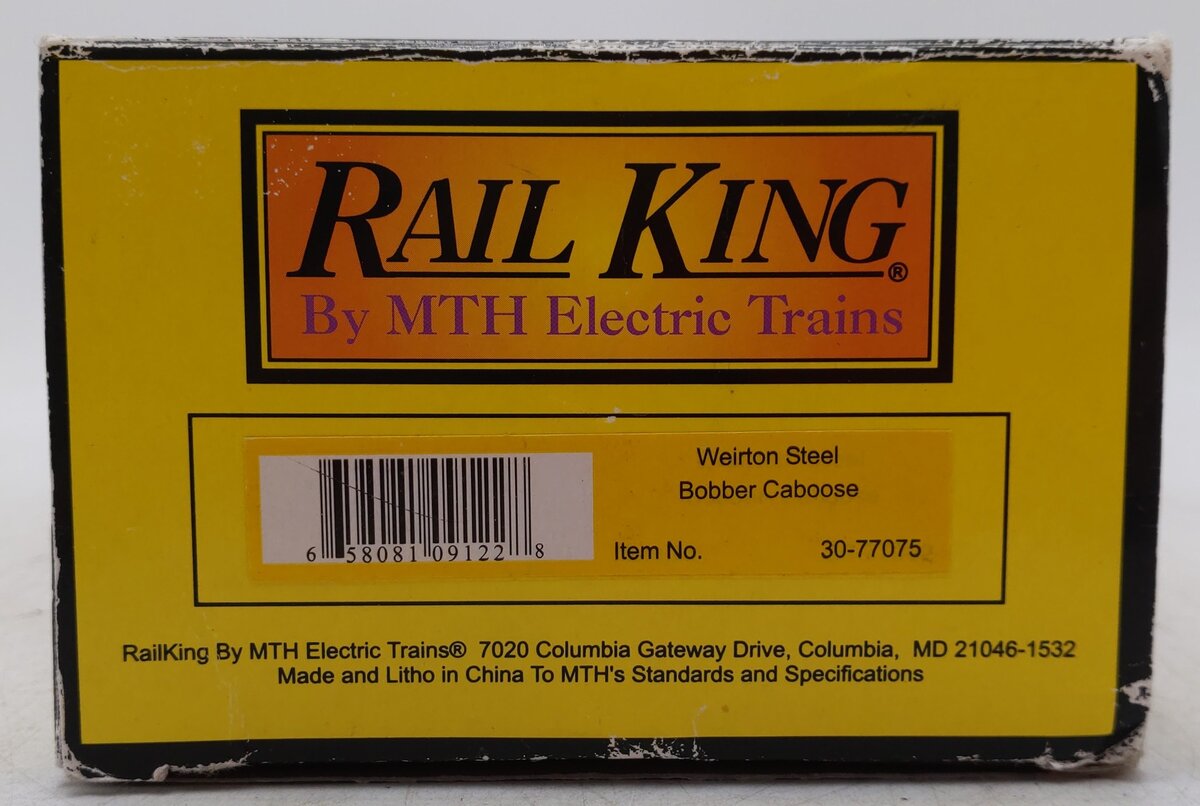 MTH 30-77075 O Gauge Weirton Steel Bobber Caboose EX/Box