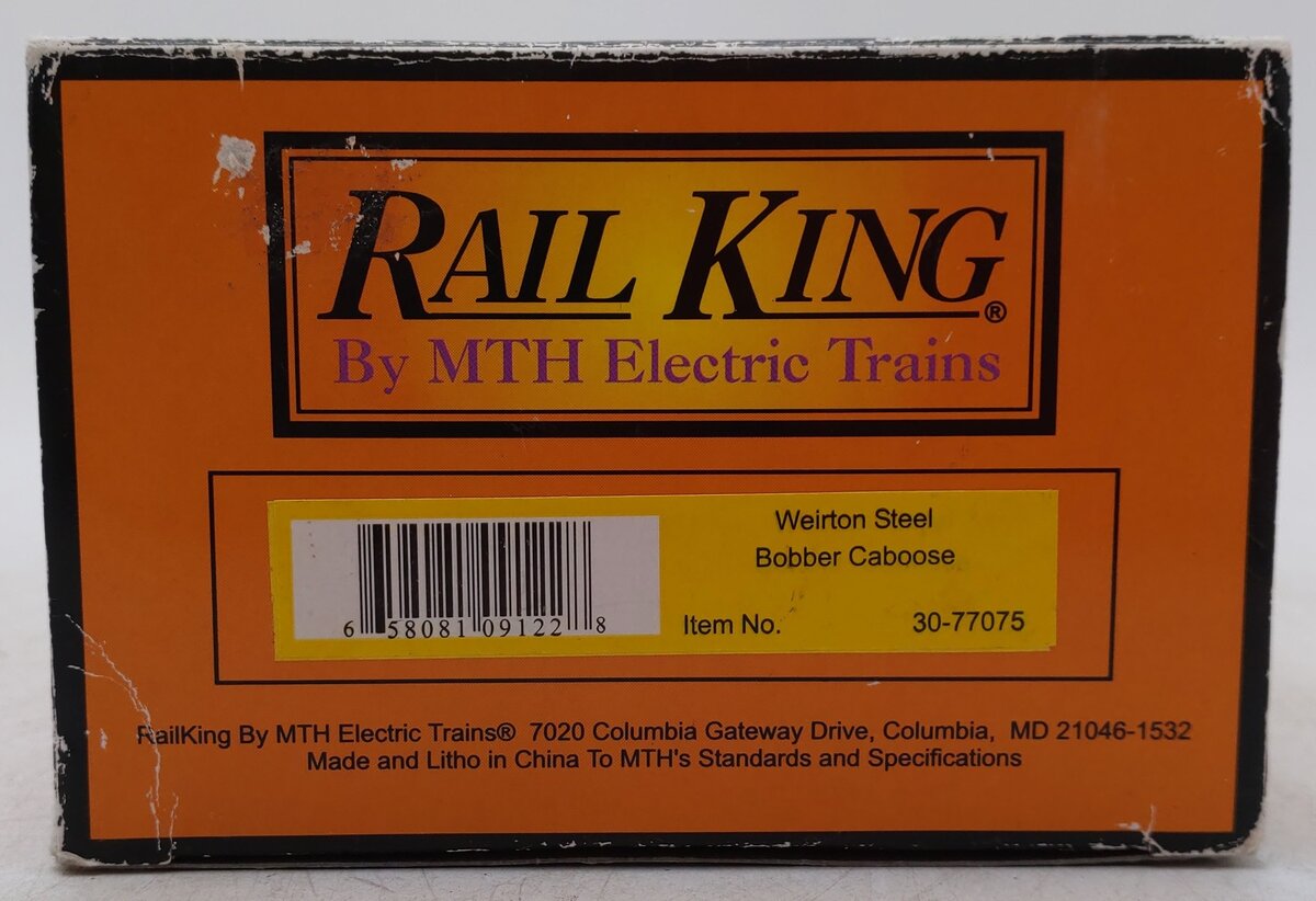 MTH 30-77075 O Gauge Weirton Steel Bobber Caboose EX/Box