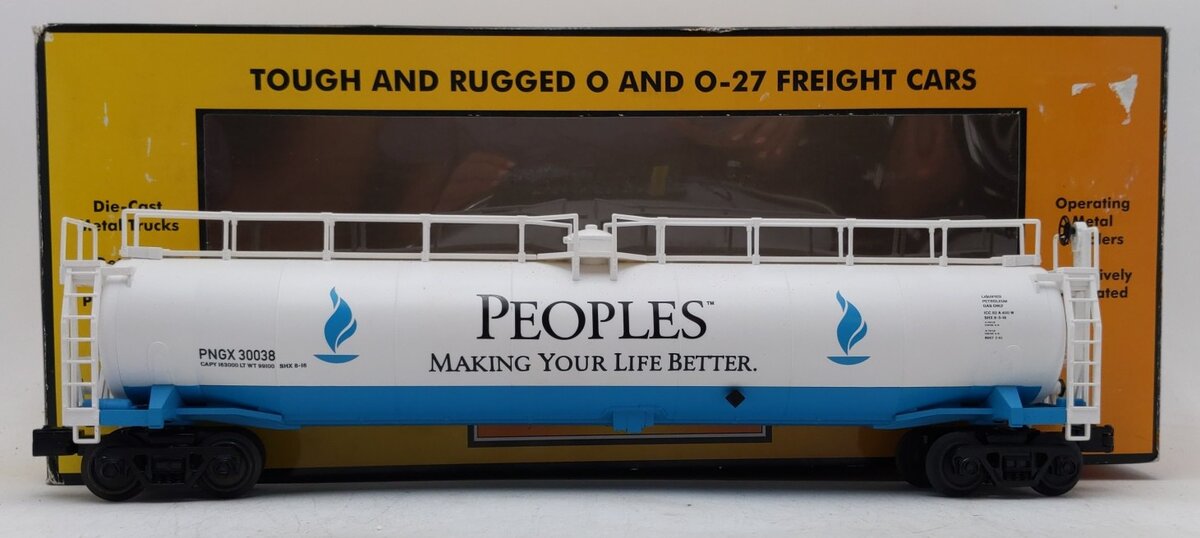 MTH 30-73527 O Peoples Natural Gas 33K Gallon Tank Car #30038 EX/Box