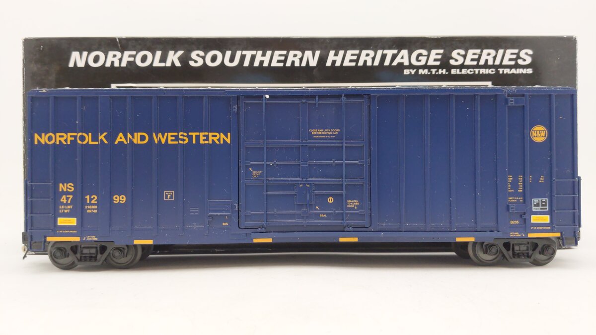 MTH 20-93571 O Gauge Norfolk & Western 50' Hi-Cube Boxcar #471299 EX/Box