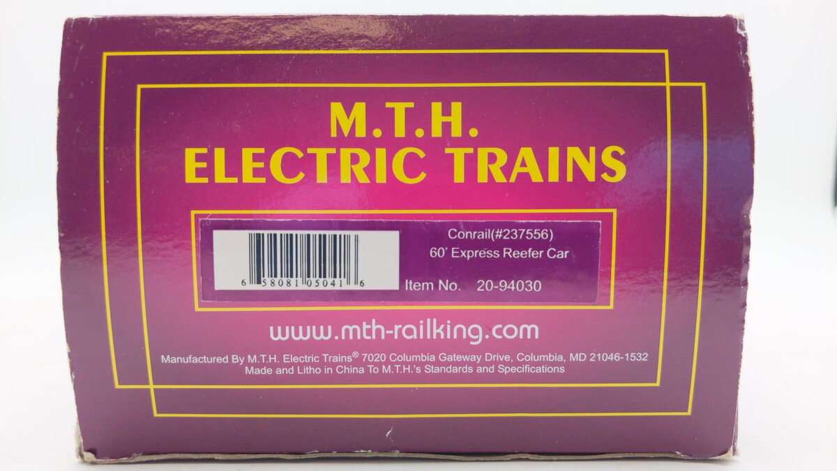 MTH 20-94030 O Conrail 60' Reefer Car #237556 LN/Box