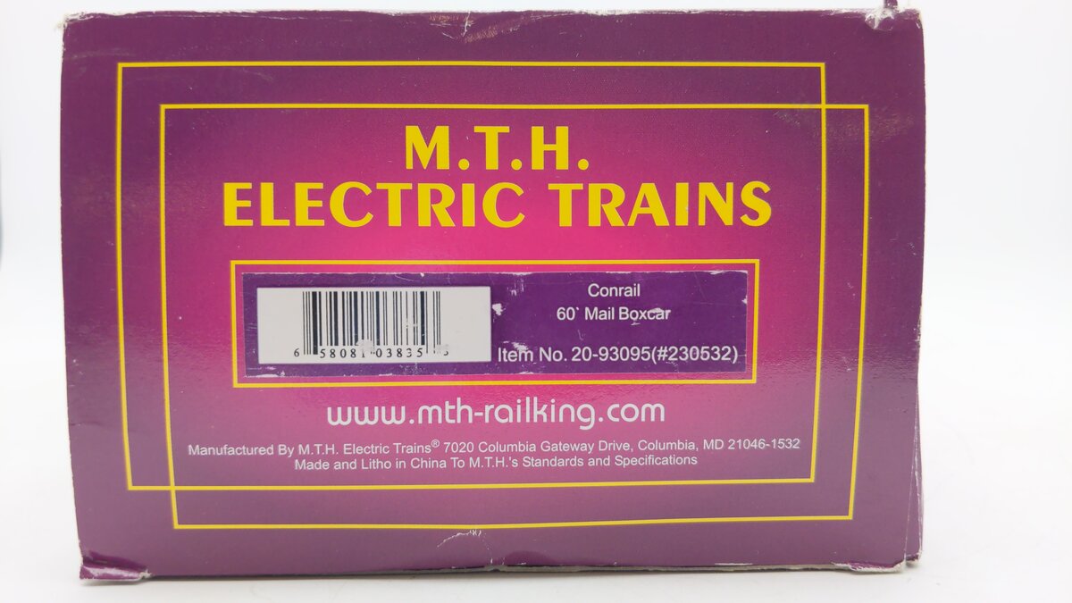 MTH 20-93095 O Gauge Conrail Mail Boxcar #230532 LN/Box