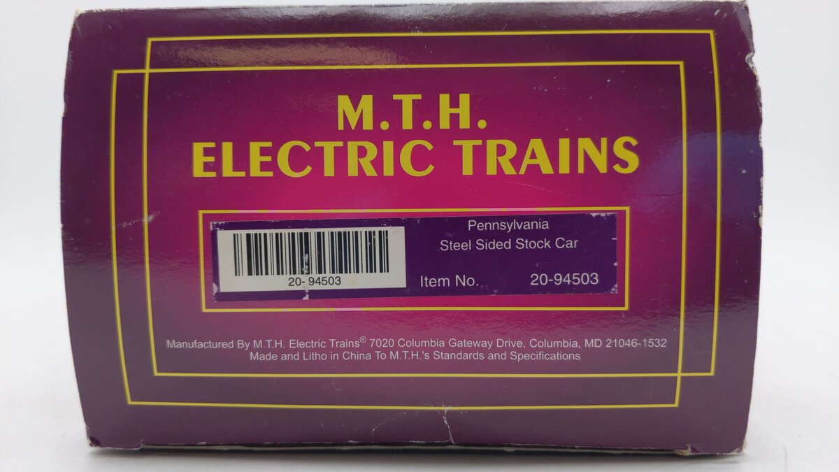 MTH 20-94503 O Gauge Pennsylvania Railroad Steel Sided Stock Car #130554 LN/Box