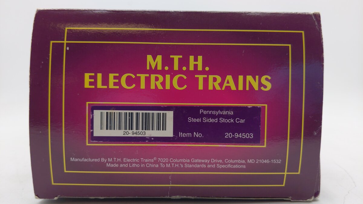 MTH 20-94503 O Gauge Pennsylvania Railroad Steel Sided Stock Car #130554 LN/Box