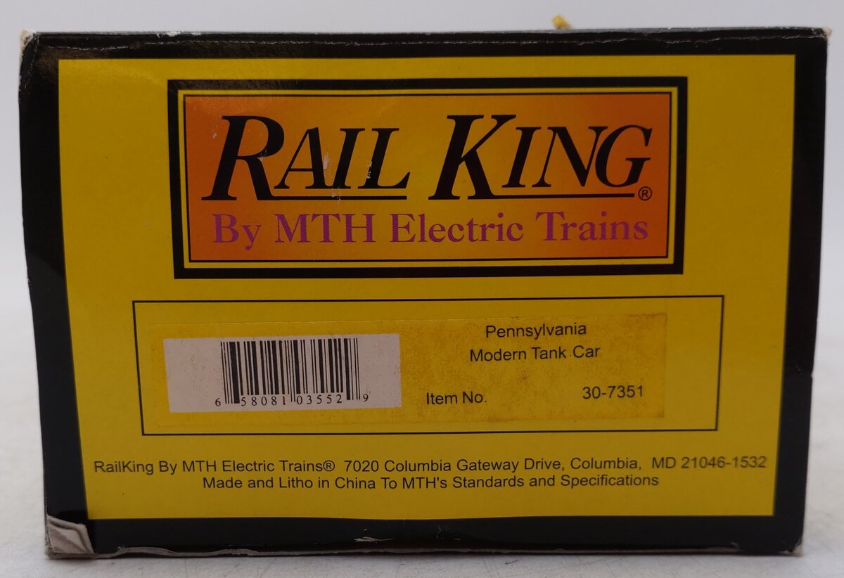 MTH 30-7351 O Gauge Pennsylvania RailKing Modern Tank Car #498907 EX/Box