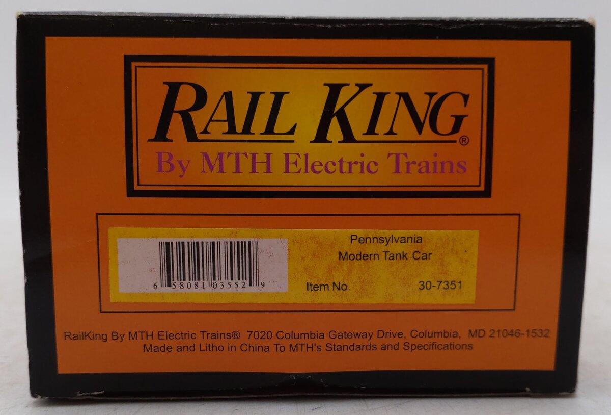 MTH 30-7351 O Gauge Pennsylvania RailKing Modern Tank Car #498907 EX/Box
