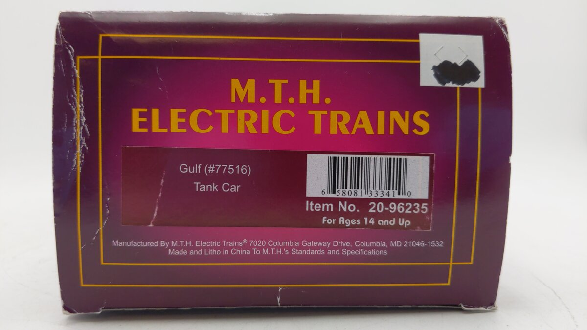 MTH 20-96235 O Gauge Gulf Tank Car #77516 EX/Box