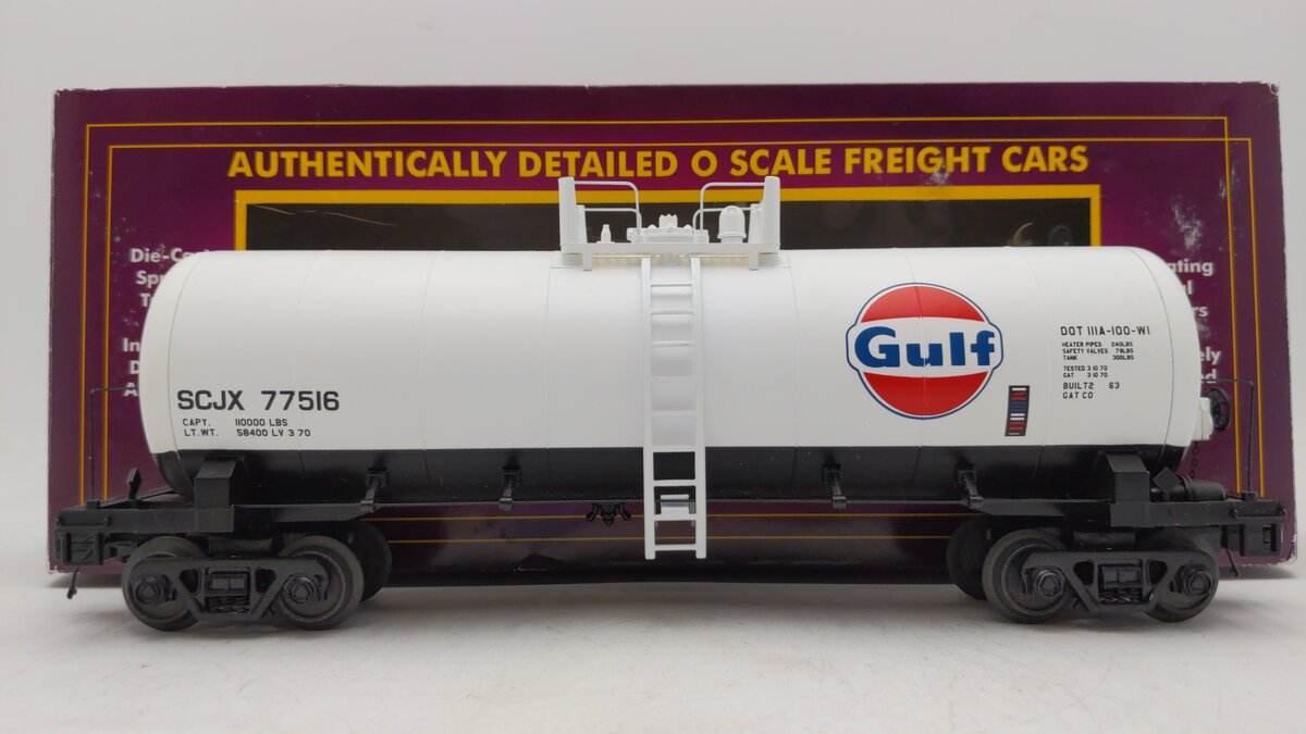 MTH 20-96235 O Gauge Gulf Tank Car #77516 EX/Box