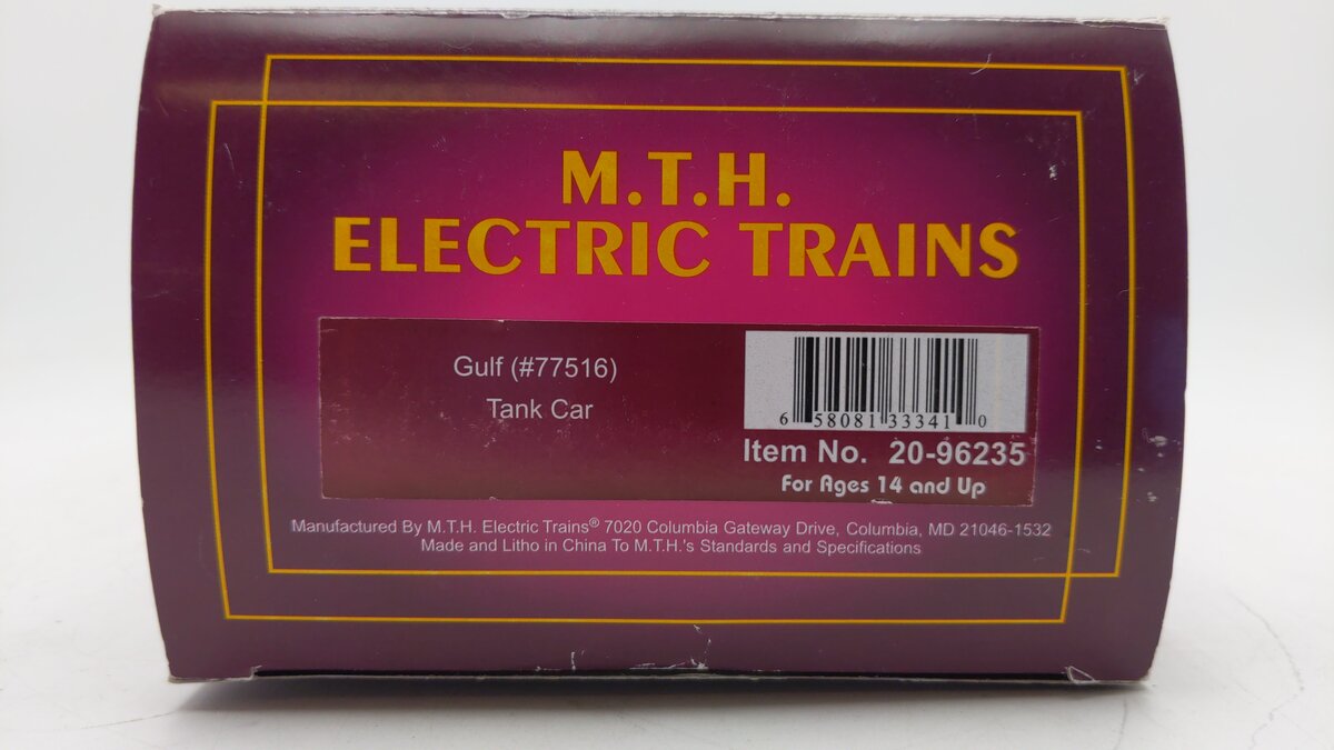 MTH 20-96235 O Gauge Gulf Tank Car #77516 EX/Box