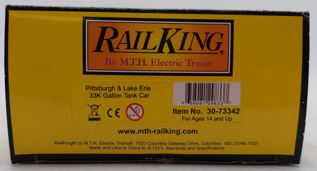 MTH 30-73342 O Gauge Pittsburgh & Lake Erie 33K Gallon Tank Car EX/Box