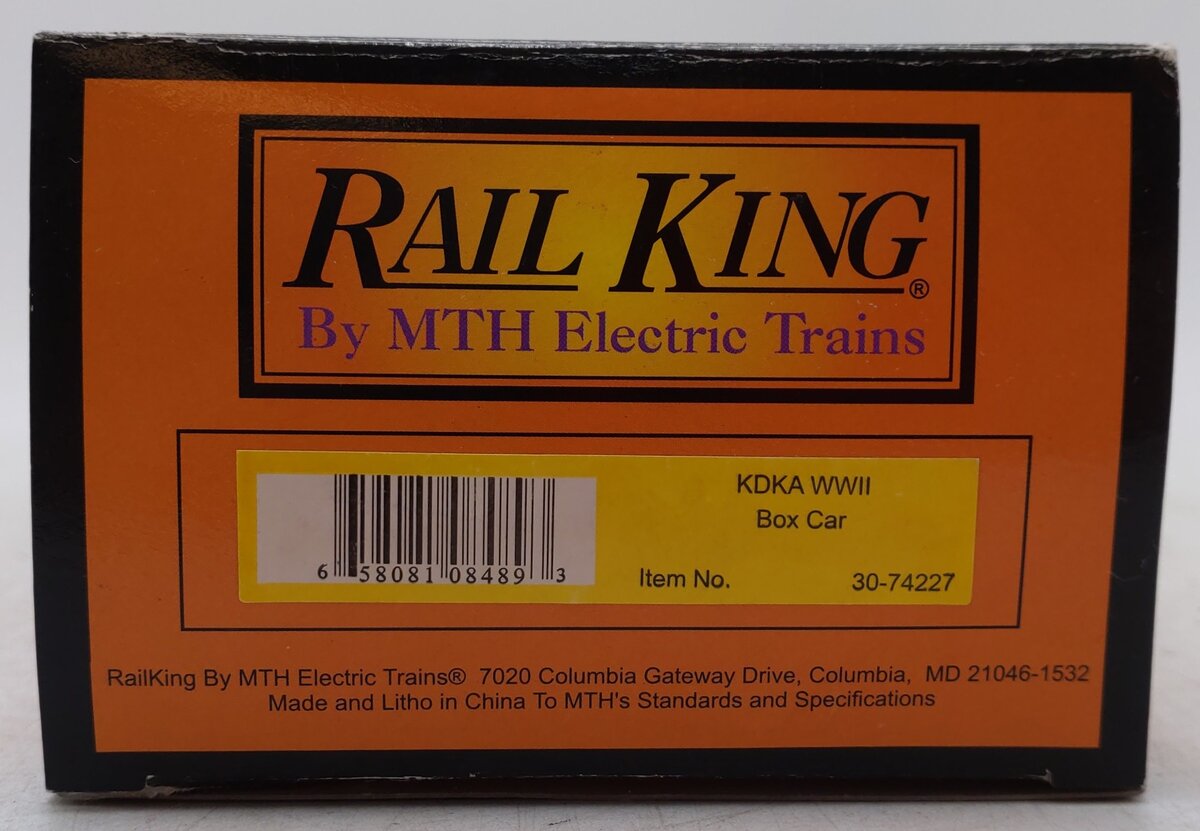 MTH 30-74227 O Gauge KDKA World War II Boxcar EX/Box
