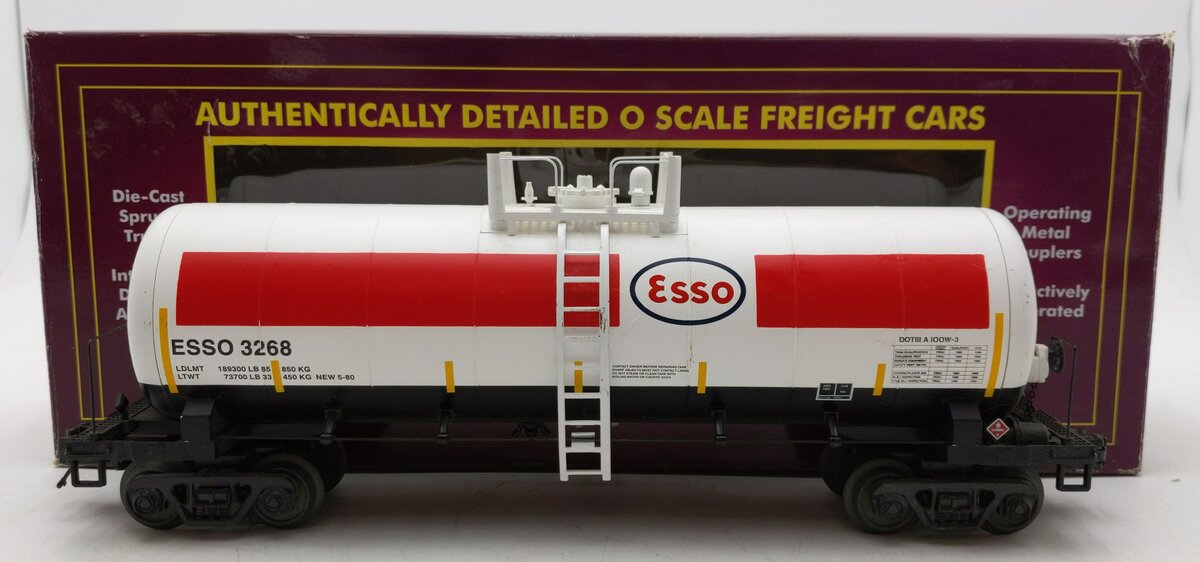 MTH 20-96228 O Gauge Esso Single Dome Tank Car #3268 LN/Box