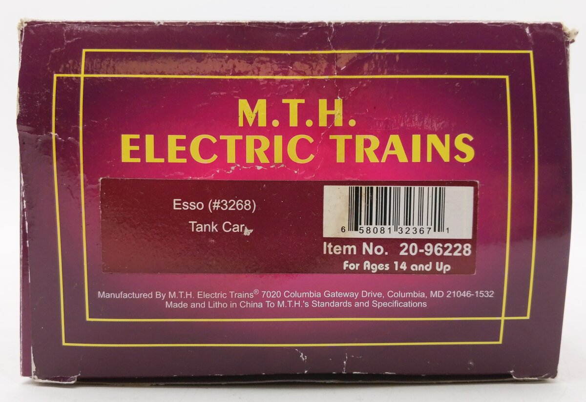 MTH 20-96228 O Gauge Esso Single Dome Tank Car #3268 LN/Box