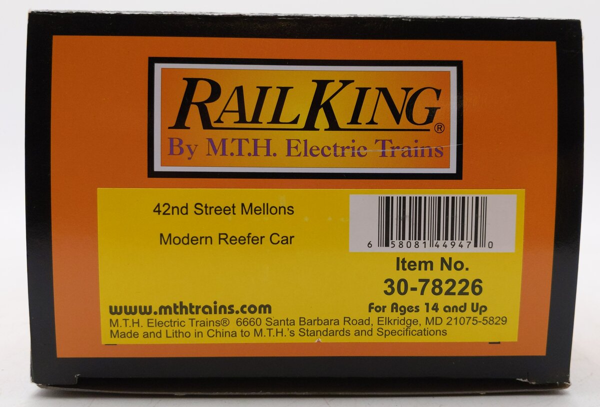 MTH 30-78226 O 42nd Street Melons RailKing Modern Reefer Car #155213 LN/Box