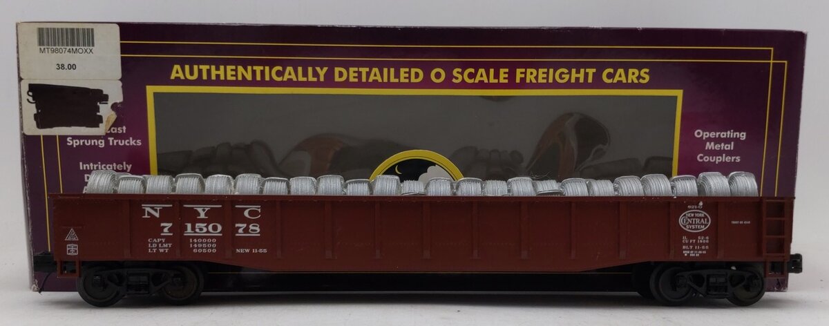 MTH 20-98074 New York Central Gondola Car w/Coiled Wire Load #715078 EX/Box