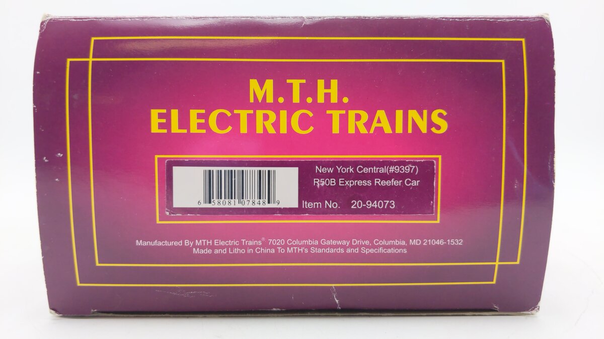 MTH 20-94073 O Gauge New York Central R50B Express Refrigerator Car #9397 LN/Box