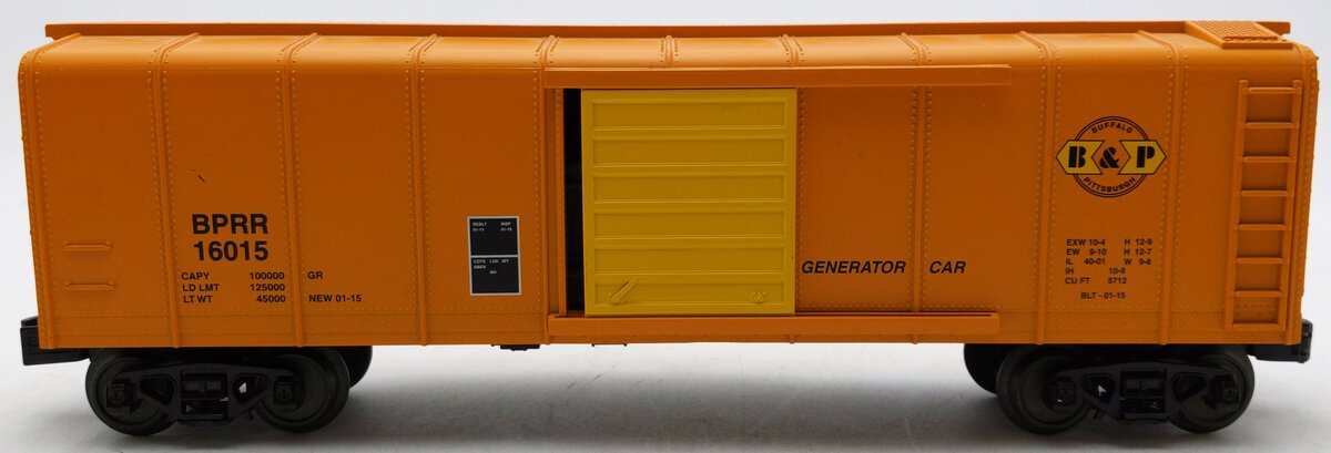 MTH 30-74804 O Buffalo & Pittsburgh Rounded Roof Boxcar w/Generator #16015 LN/Box
