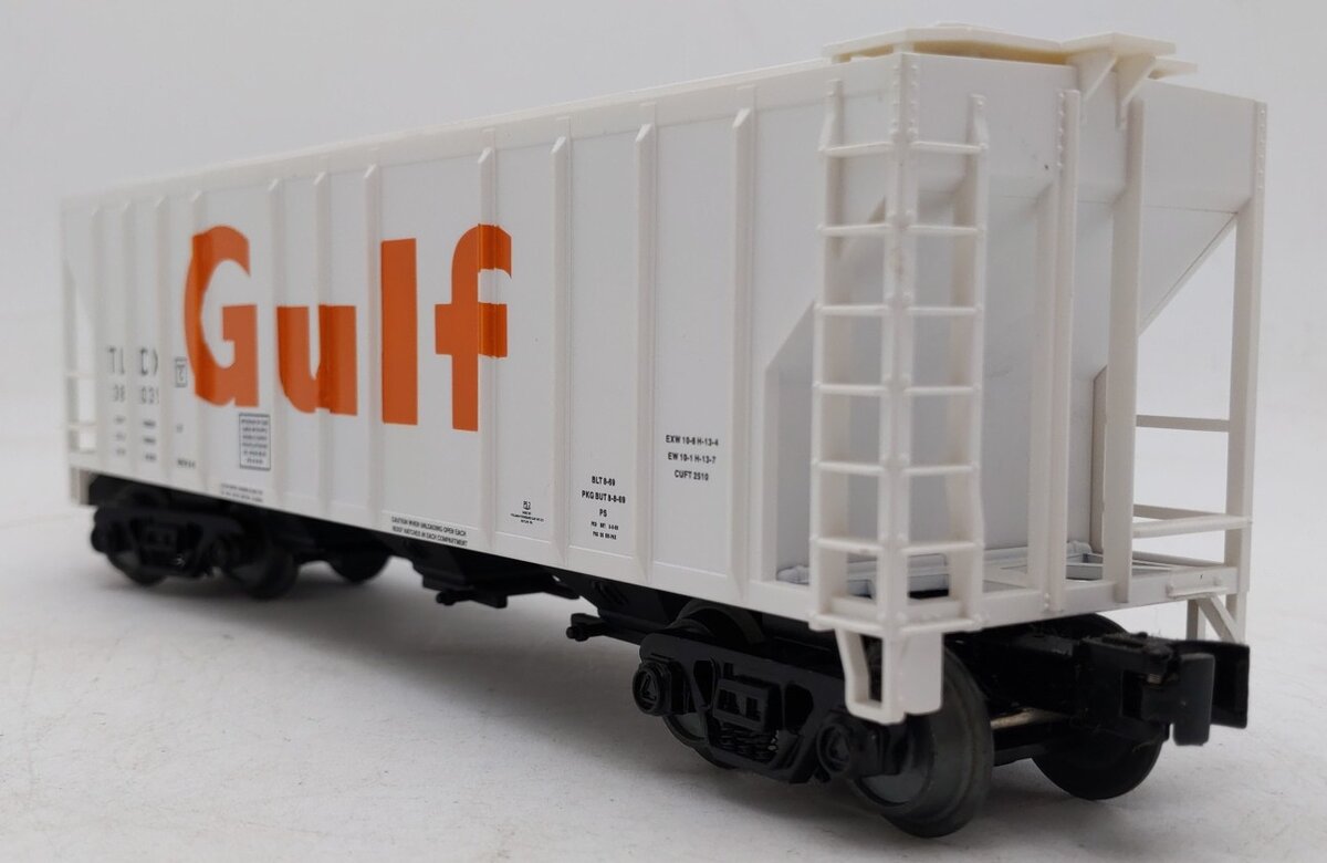MTH 30-75525 O Gulf PS-2 Discharge 3-Bay Covered Hopper #38035 EX/Box