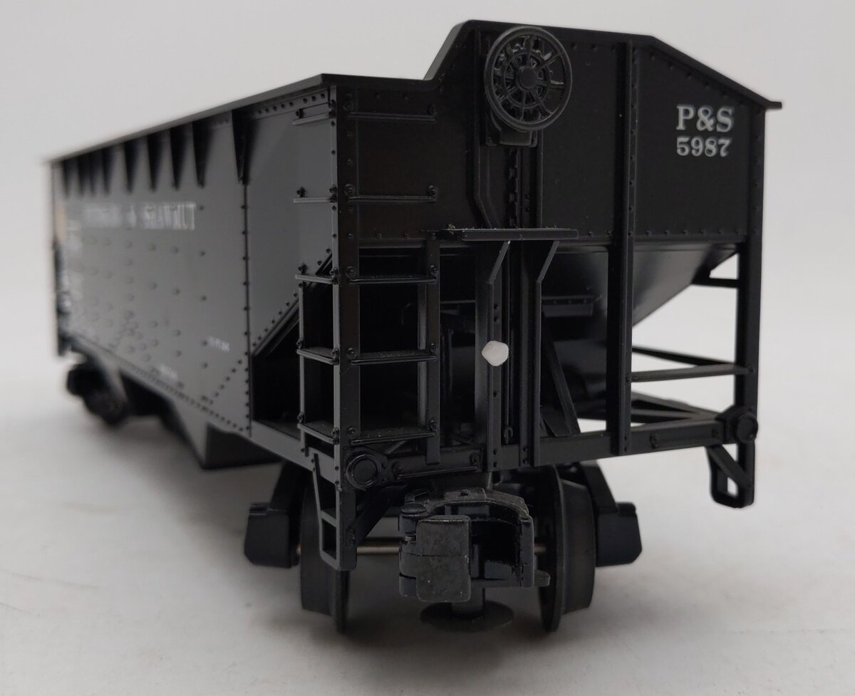 MTH 20-97538 O Pittsburg & Shawmut 2-Bay Hopper Car with Coal Load #5987 NIB