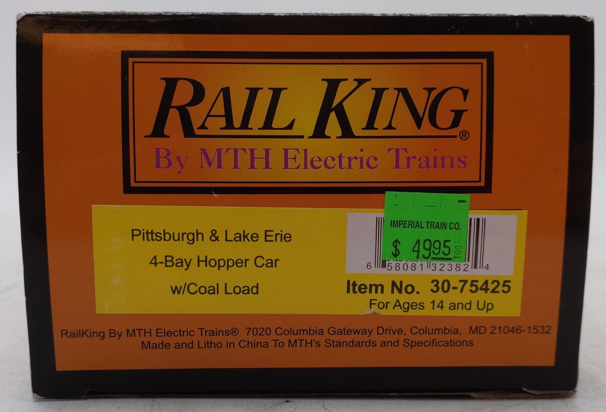 MTH 30-75425 O P&LE 4-Bay Hopper #80812 EX/Box