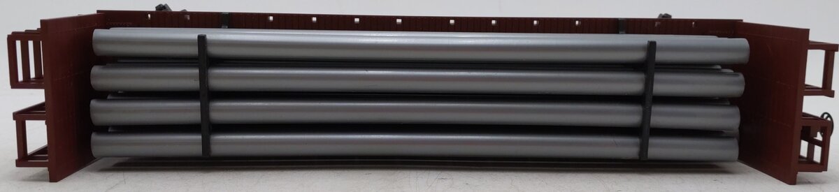 MTH 30-76318 Pennsylvania Bulkhead Flat Car with Pipe Load EX/Box