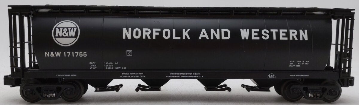 MTH 30-7599 N&W 4 Bay Cylindrical Hopper #171755 EX/Box