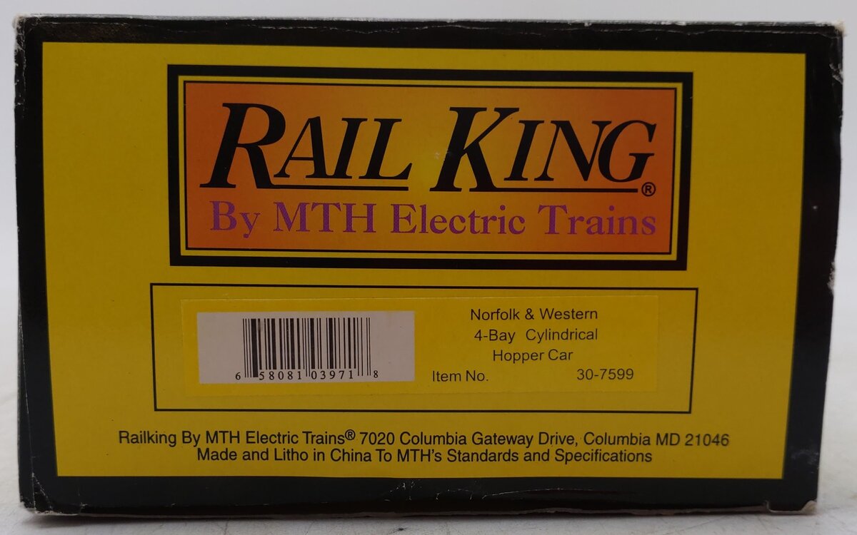 MTH 30-7599 N&W 4 Bay Cylindrical Hopper #171755 EX/Box