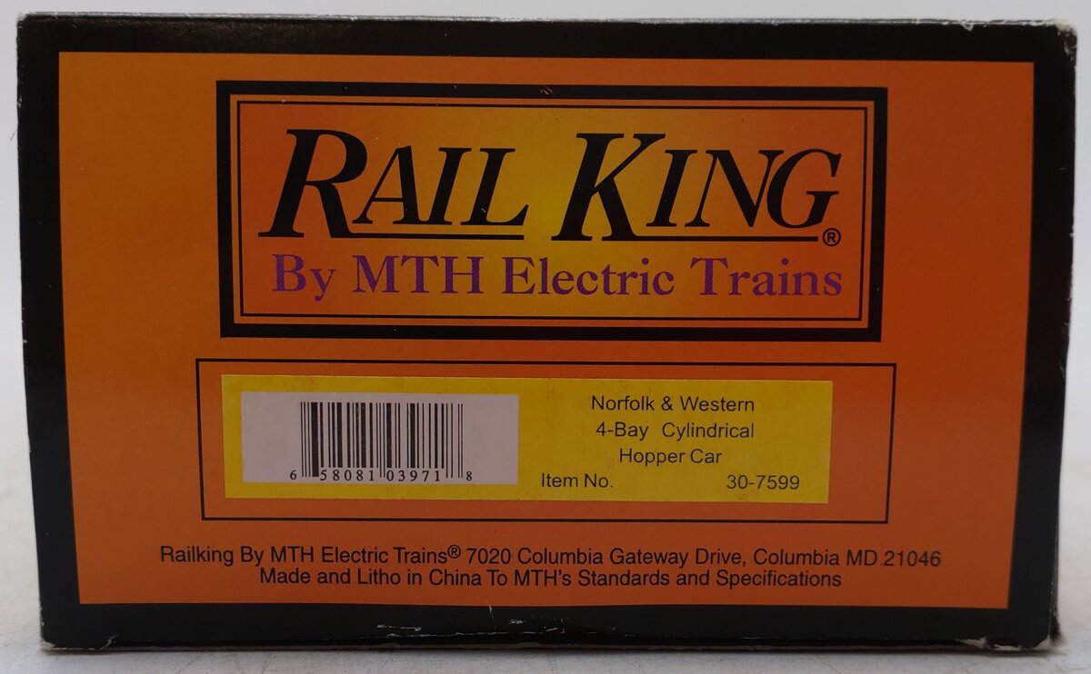 MTH 30-7599 N&W 4 Bay Cylindrical Hopper #171755 EX/Box