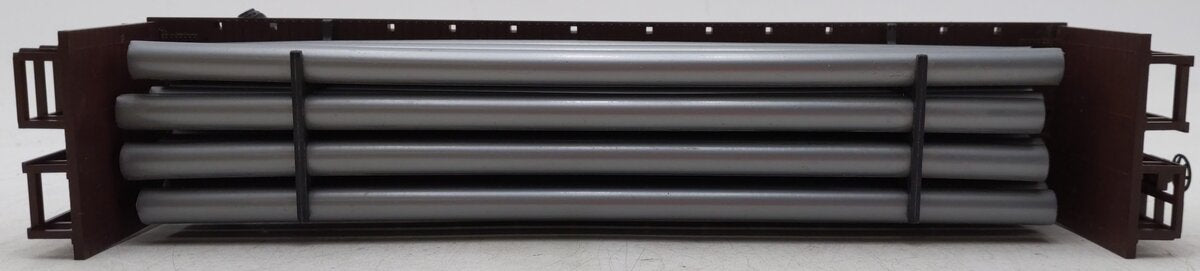 MTH 30-76016 O Gauge Pennsylvania Flatcar w/Bulkheads & Pipe Load EX/Box