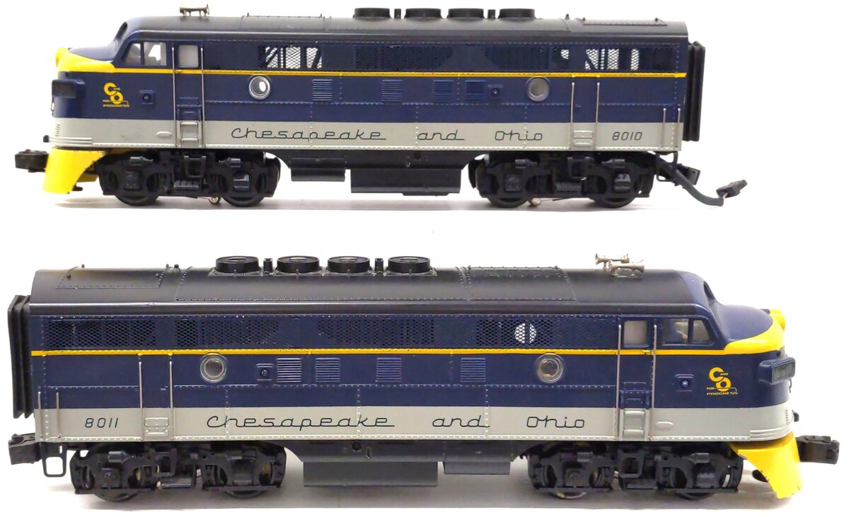 MTH 20-2125-1 O C&O F-3 AA Diesel Engine Set w/PS1 #8010/8011 EX