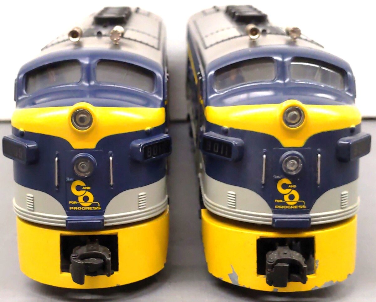MTH 20-2125-1 O C&O F-3 AA Diesel Engine Set w/PS1 #8010/8011 EX