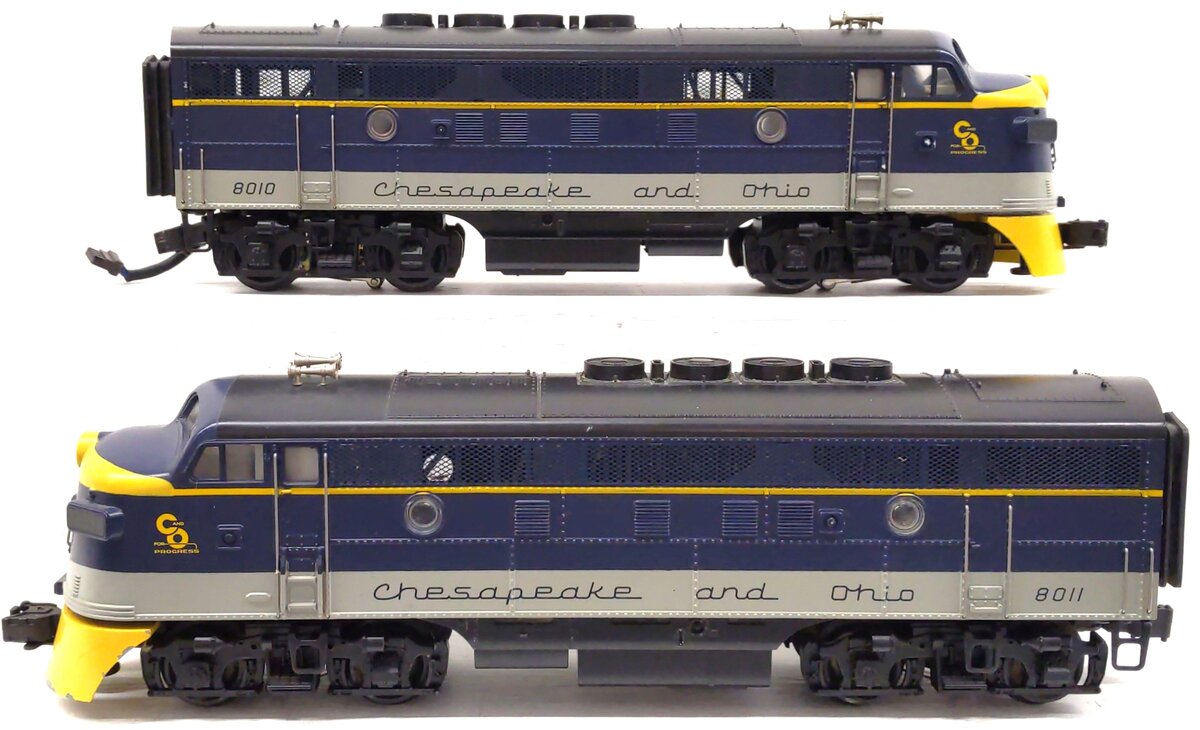 MTH 20-2125-1 O C&O F-3 AA Diesel Engine Set w/PS1 #8010/8011 EX