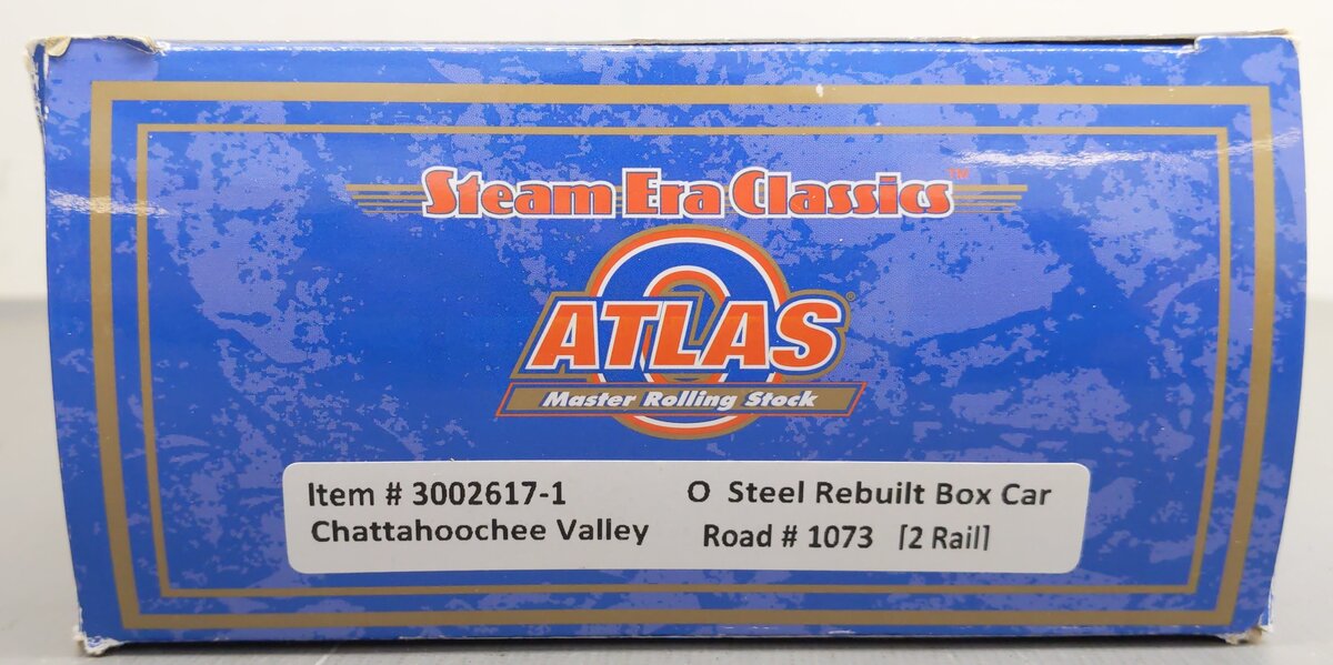 Atlas 3002617-1 O Gauge (2-Rail) Chattahoochee Valley Rebuilt Boxcar #1073 EX/Box
