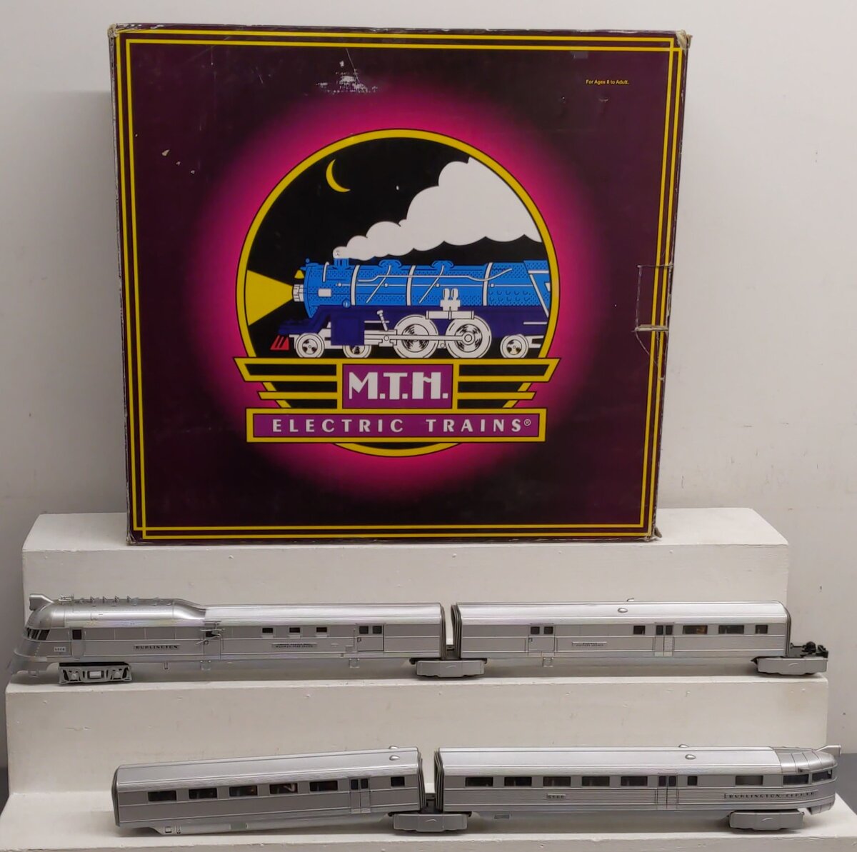 MTH 20-2543-1 Burlington Pioneer Zephyr O Gauge Diesel Passenger Set w/PS2 LN/Box