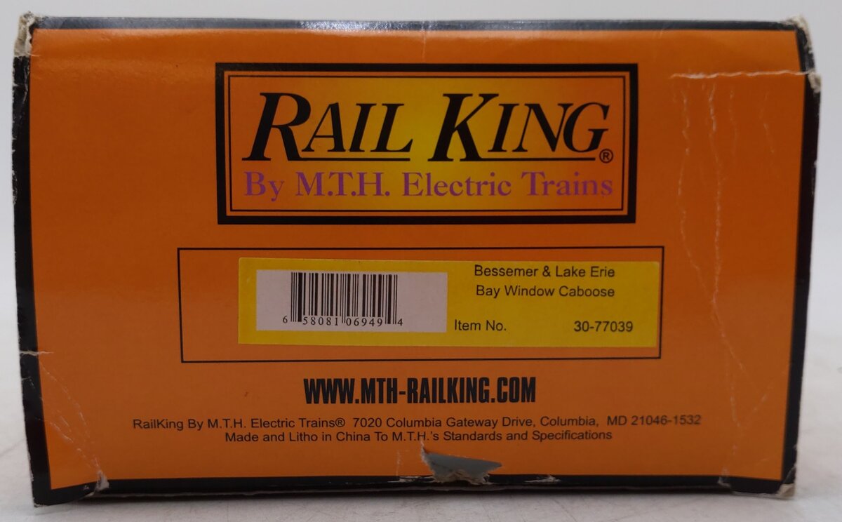 MTH 30-77039 O Bessemer and Lake Erie Bay Window Caboose #2001 EX/Box