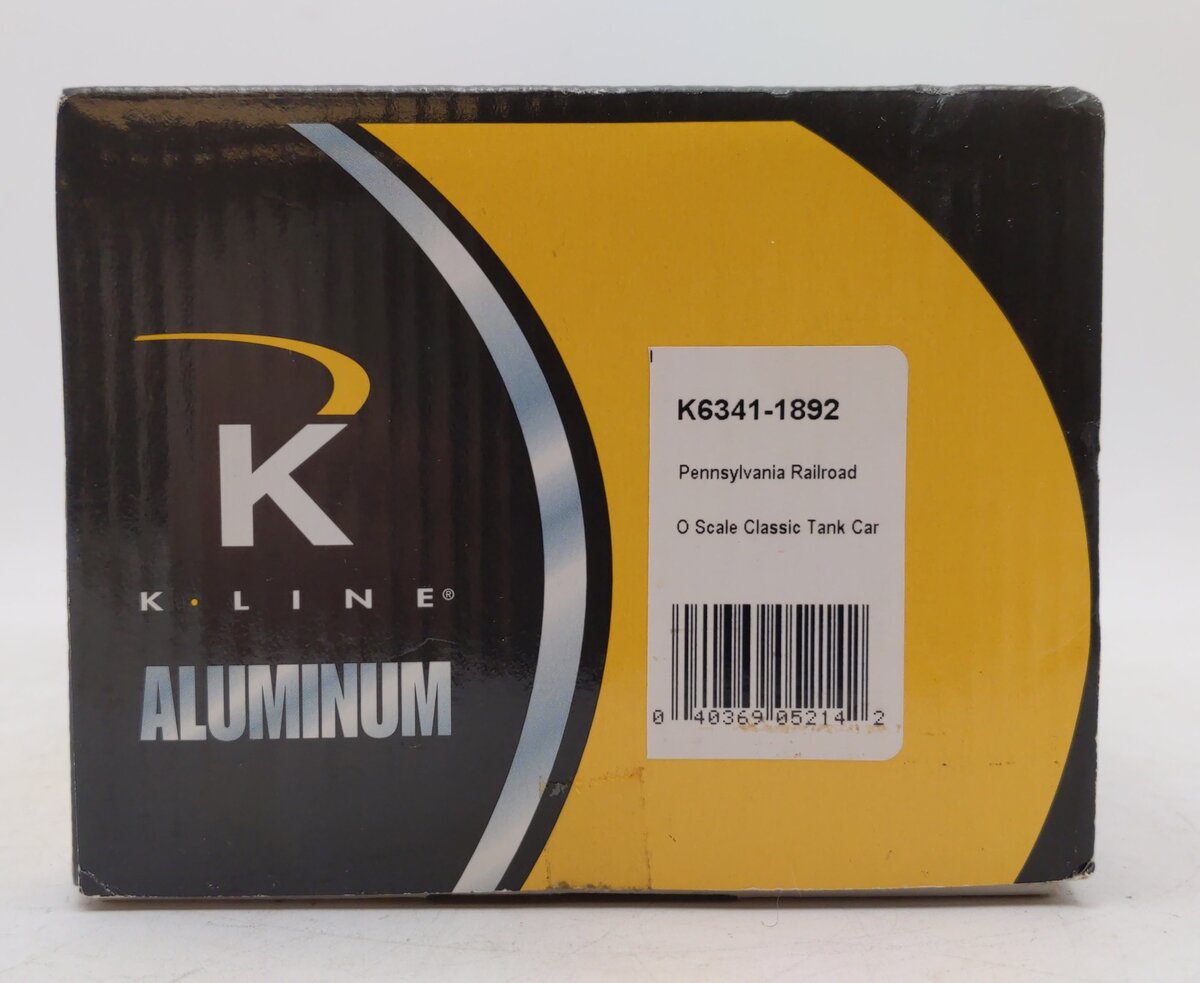 K-Line K6341-1892 O Gauge Pennsylvania Single Dome Aluminum Tank Car EX/Box