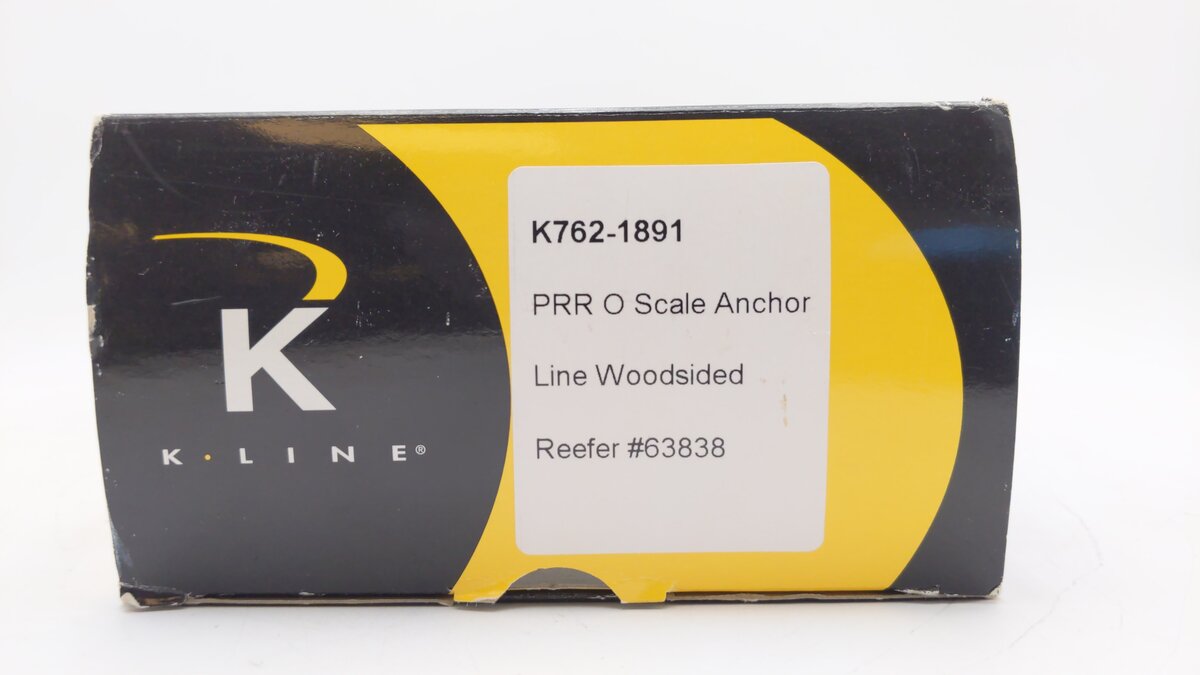 K-Line K762-1891 O Pennsylvania Anchor Woodsided Reefer #63838 EX/Box