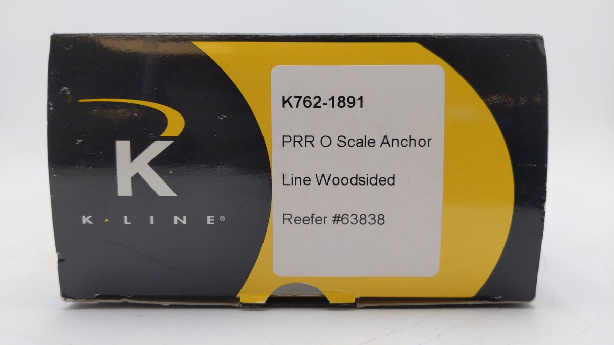K-Line K762-1891 O Pennsylvania Anchor Woodsided Reefer #63838 EX/Box