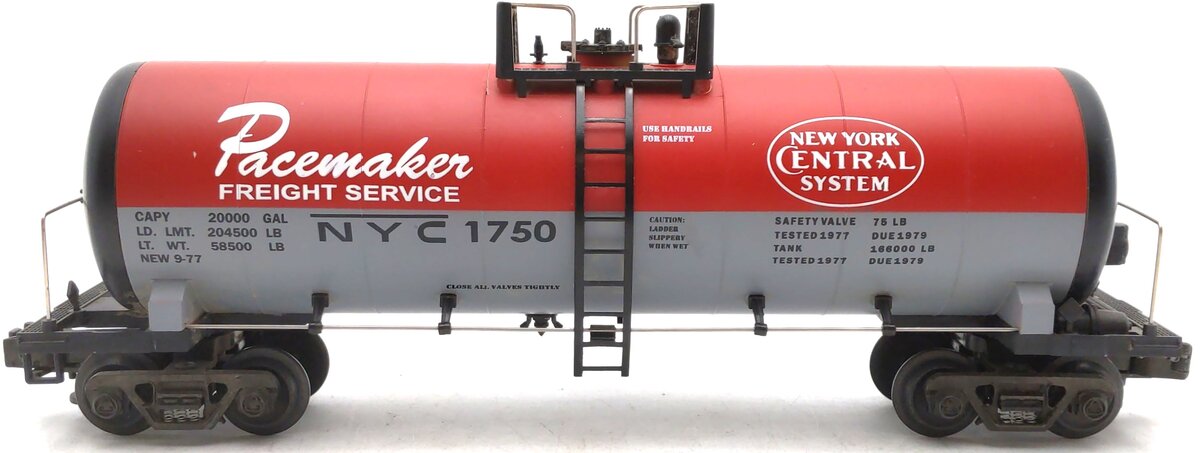 MTH 20-9202 O NYC Pacemaker Single Dome Tank Car #1750 VG