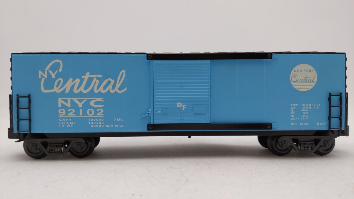 K-Line K765-1751 O Gauge New York Central Modern Box Car #92102 EX/Box