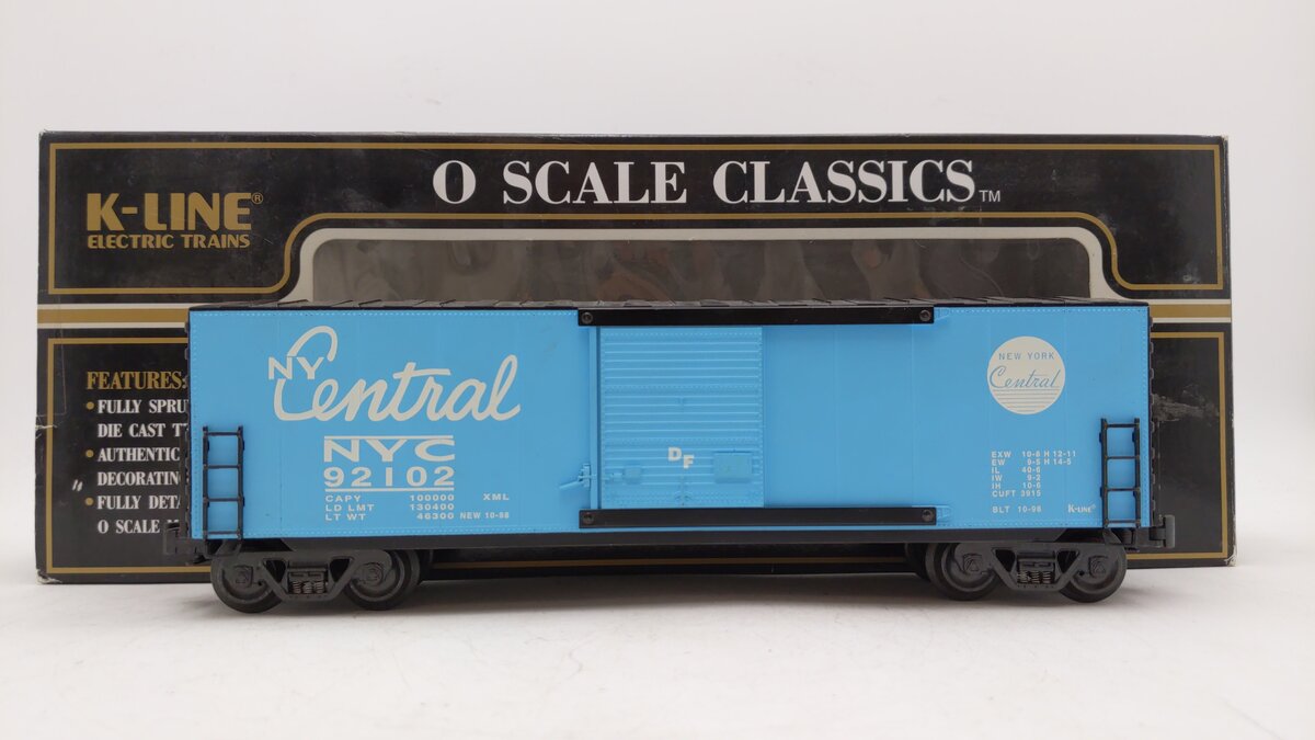 K-Line K765-1751 O Gauge New York Central Modern Box Car #92102 EX/Box
