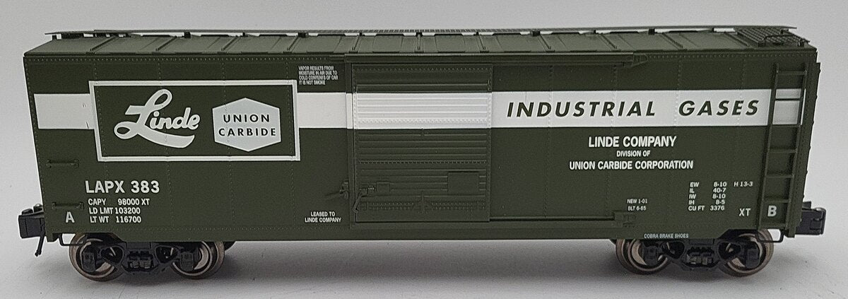 K-Line 6-22414 O Gauge Linde Union Carbide Boxcar #383 w/Interior Aluminum Tank LN/Box