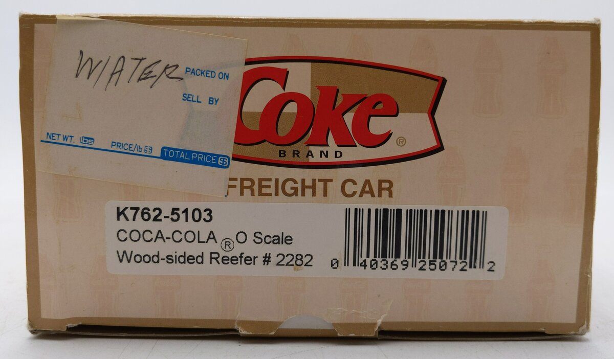 K-Line K762-5103 Coca-Cola Wood Sided Reefer #2282 EX/Box