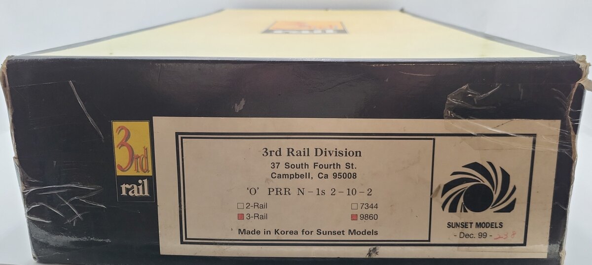 3rd Rail 9860 O BRASS Pennsylvania N-1s 2-10-2 Steam Loco & Tender - 3-Rail EX/Box