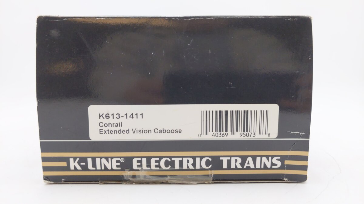 K-Line K613-1411 O Gauge Conrail Bay Window Illuminated Caboose #1411 EX/Box