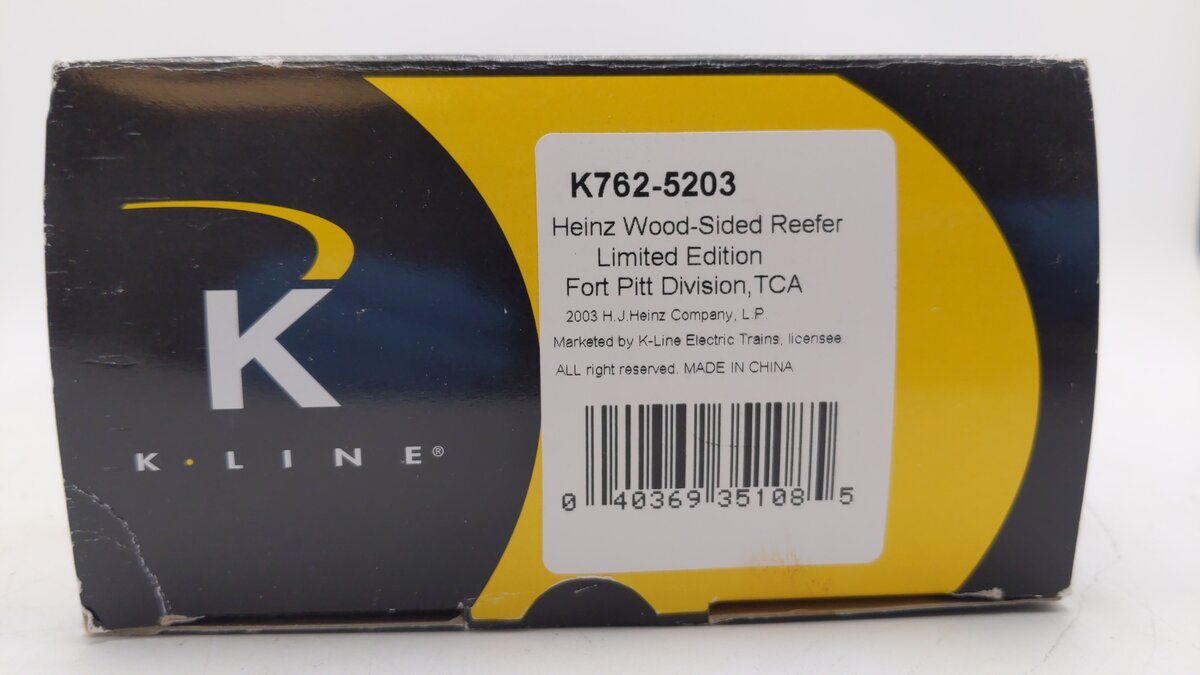 K-Line K762-5203 O Gauge Heinz 57 Wood-Sided Reefer Car - Limited Edition LN/Box
