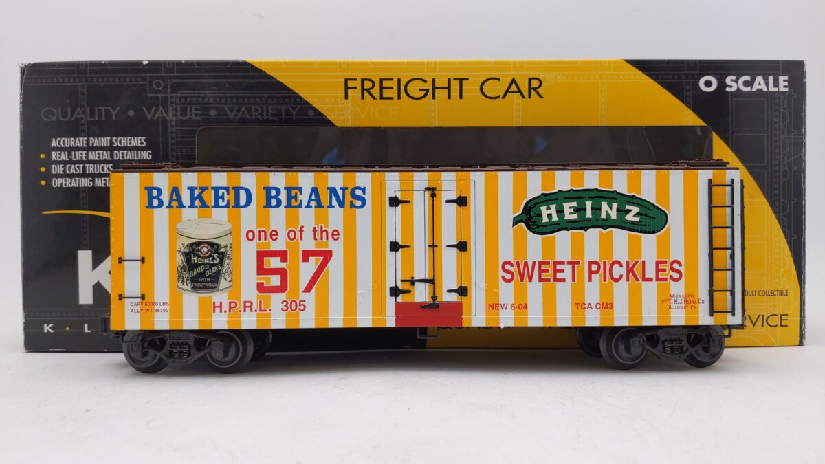 K-Line K762-5203 O Gauge Heinz 57 Wood-Sided Reefer Car - Limited Edition LN/Box